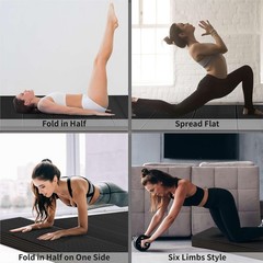 Foldable Large Yoga Mat: Extra 6mm & 8mm Thick Workout Mat for Home Gym and