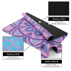 Pilates Mat, Non-Slip Foldable Mat for Gym & Fitness, Purple