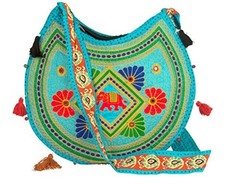 Tribe Azure Women Hippie Sling Handmade Crossbody Bag Boho Chic Patchwork