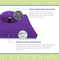 Bean Products Meditation Cushion Mat Set – Zafu Floor Pillow Organic Buckwheat P