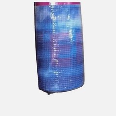 Terez Yoga Pilates Mat Blue Tie Dye 5mm Thick Non Slip Multicolor 24”x64”