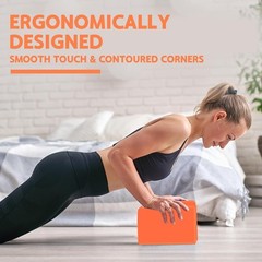 Yoga Block – Supportive Latex-Free Eva Foam – Soft Non-Slip Surface with Beveled