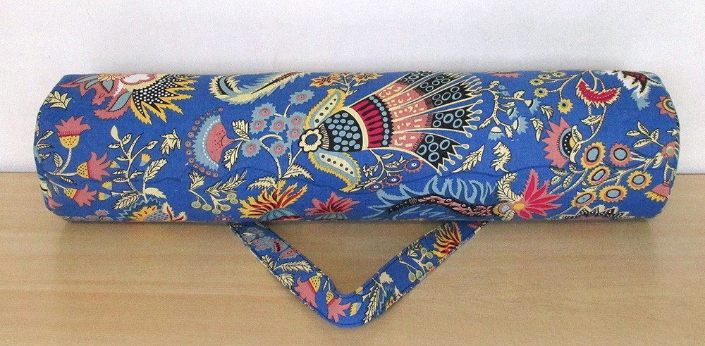 Indian Blue Crown Yoga Mat Carrier Bag Mandala Large Shoulder Strap