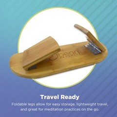 Ergonomic Bamboo Meditation Kneeling Bench-Portable Folding Stool-Leg Relaxation