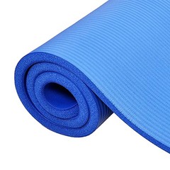 GoCloud 1″ Extra Thick Exercise Yoga Mat with Carrying Strap, Blue (Open Box)