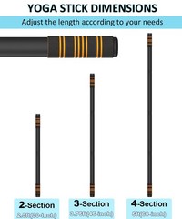 Queension 5ft Adjustable Yoga Stick Made of Sturdy Alloy Steel, Black