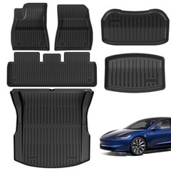 SYYFMAW Tesla Model 3 Floor Mats 2021–2023, All-Weather Custom Fit Full Se