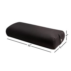 Hugger Mugger Standard Yoga Bolster – Firm, Supportive, Handmade, Durable Black