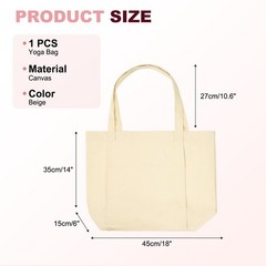 1 Pcs Yoga Bag, Tote Pilates Bag with Yoga Mat Holder Canvas & Beige