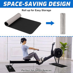 2PCS Rowing Machine Mats, 30″X12″ Non-Slip Mat Protect Hardwood Floor Carpet, Fi