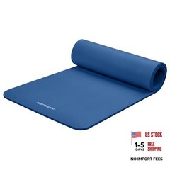 Solana Yoga Mat Thick 1/2in Non-Slip Workout Mat with Denim Blue 1/2 inch
