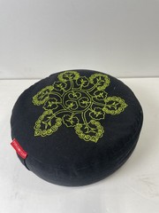 Peace Yoga Meditation Buckwehat Bolster Pillow – Black 13″