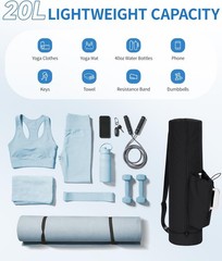Puffy Yoga Mat Bag Yoga Gym Bags for Women Men, Full-Zip Pilates Bag with Wet…