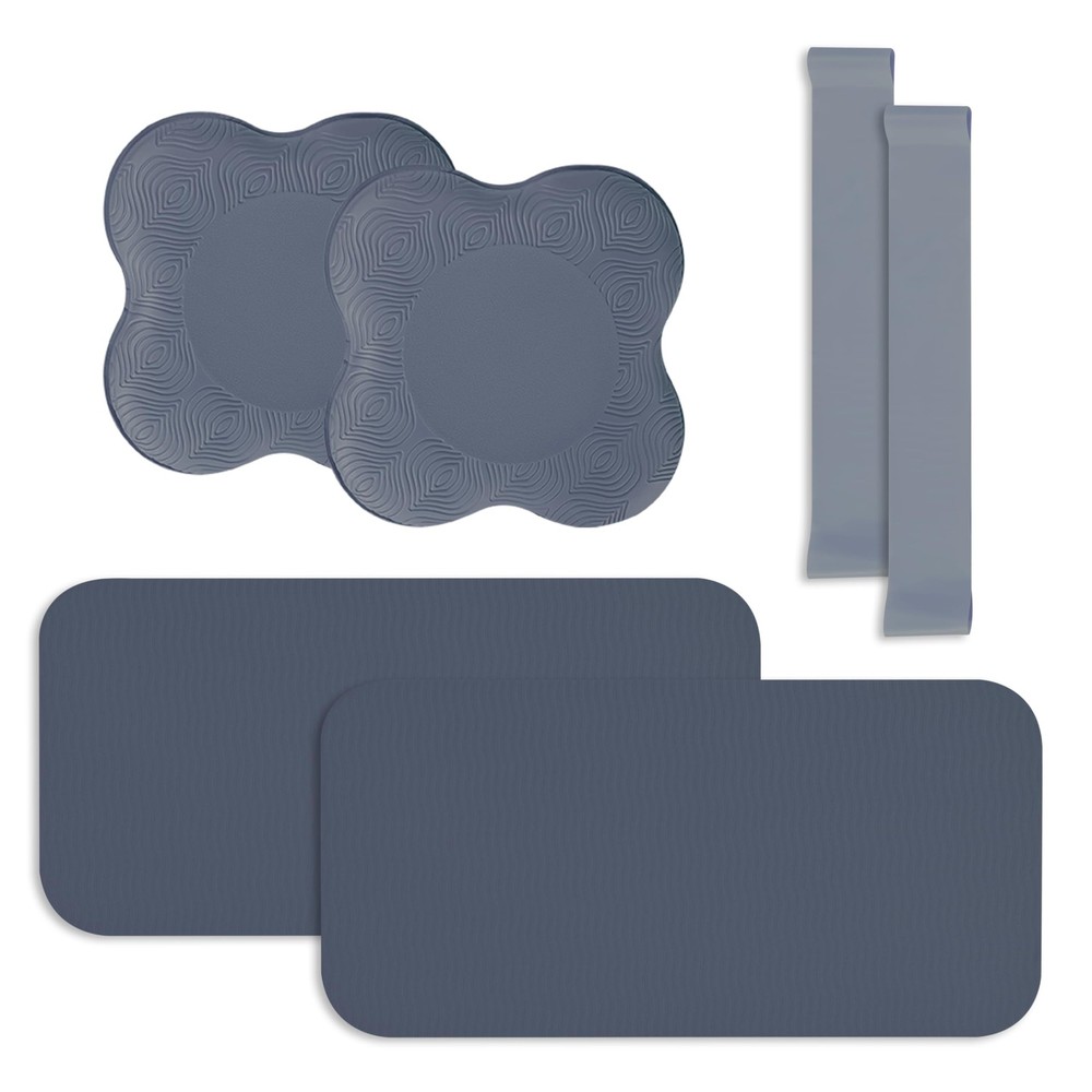 6-Piece Yoga Knee Pad Set: Extra Thick Cushions for Pain Relief (Gray)