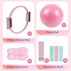AAMMZZ Pilates Essential Kit – Home Equipment Set – with Toning Pink