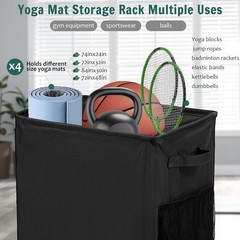 Yoga Mat Storage Racks, Home Gym Storage Rack with Wheels, Yoga Mat Holder Si…