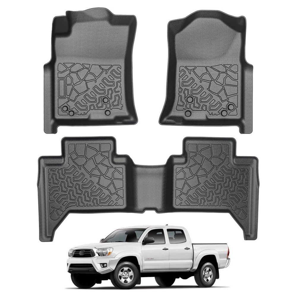 Car Floor Mats for Toyota Tacoma Double Cab 2005-2015 TPE Material All Weathe…