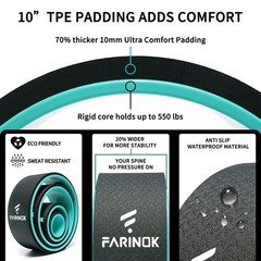 Yoga Wheel Set of 3+1, Upgraded 10MM Thick Back Wheels for Pain Relief & Stre…