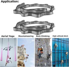 Wear Resistant Nylon Daisy Chain Straps for Anti Gravity Yoga 1.1m Grey