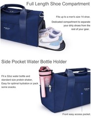 Gym Bag for Women and Men with Shoe Compartment & Wet Pocket – Duffle Bag for…