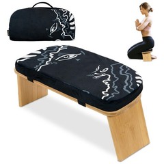 Meditation Bench with Cushion – Foldable Bench for Multiple Seating Angles – …