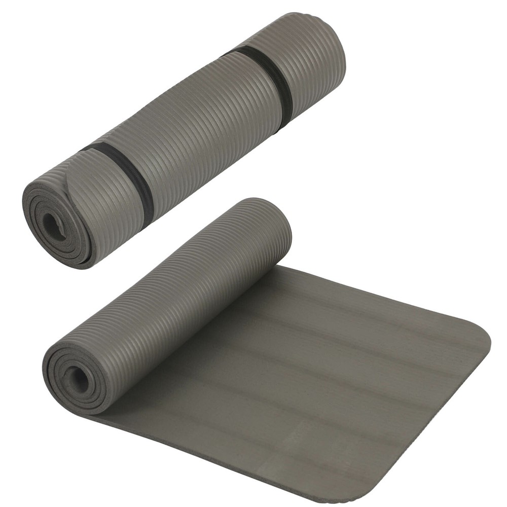 2 pieces gymnastics mat gray 190x60x1 cm sports mat yoga mat Pilates yoga mat