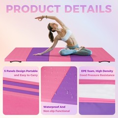 Gymnastics Mat 6x2ft Exercise Mat Gym Mat Aerobics Workout Foldable Tumbling Mat