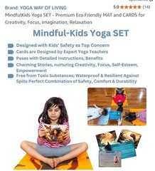 MindfulKids Yoga SET – Premium Eco Friendly MAT & CARDS, Creativity, Super Boy