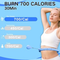 GAOKOWEI Smart Silent Weighted Exercise Infinity Hoop – Patent 30-50″, Blue