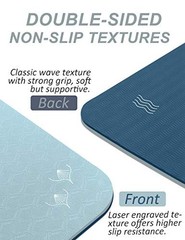 TPE Yoga Mat 1/3 Inch Extra Thick Double Sided Non Slip with Strap for Women
