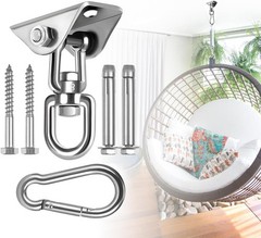 Hammock Hanging Kit,Hanging Chair Hardware 360°Rotating 1000 lb Capacity