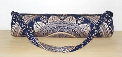 Blue GoldHand Block Yoga Mat Carrier Bag Hippie Mandala Cotton Bag With Shoulder