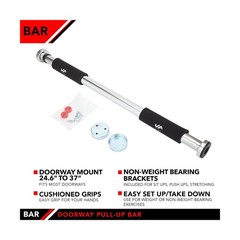 JFIT Deluxe Multi Exercise Doorway Pull-Up Bar with Comfort Grips, 40-Inch