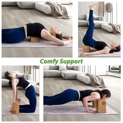 Cork Yoga Blocks 2 Pack Set, Natural Soft Non-Slip Blocks,