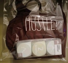 Rae Dunn “HUSTLE.” Sports Bra & Vivitar Yoga Dice Set