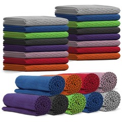 PJPSAA 24 Pack Cooling Towels Bulk for Neck and Face 40″x12″, Multicolor