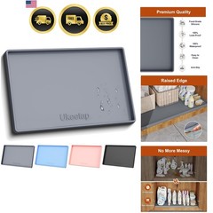 Extra Thick Silicone Mat Waterproof with Raised Edge 34″ x 22″, Under Sink Ma…