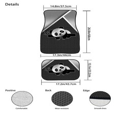 Howilath Panda Print Floor Mat for Car Rubber Anti-Slip Carpets Cushion All W…