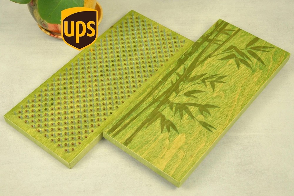Nail Board for Begginer 10 mm | 0.4″ Olive Color| Engraving Bamboo | Yoga Gift