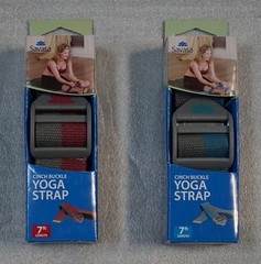 New Savasa Cinch Buckle YOGA STRAP 7Ft Fitness Stretch Dual Tone Gym Training