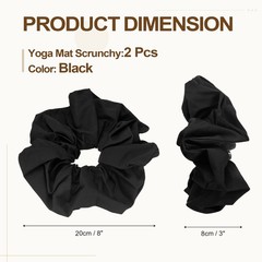 Yoga Mat Scrunchy, Yoga Mat Strap Band 2 Pcs & Cotton & Black