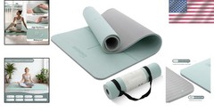 Yoga Mat 72×24 Inches Extra Thick Non Slip TPE Fitness Mat with Storage Bag
