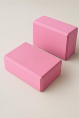 10xSport Yoga Blocks 2 Pack with Strap, Non-Slip Foam Support Pink