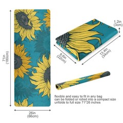 Sunflower Yoga Mat Home Workout Fitness Women Non Slip Storage Bag