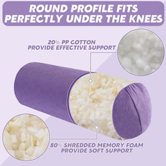 round Yoga Pillow, Cylindrical Yoga Bolster Pillow with Washable Cover, Meditati