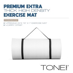 Tone Fitness Premium Extra Thick 1-Inch High Density 72″ X 24″ X 1″, Gray
