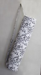 Indian White Floral Yoga Mat Carrier Bag Mandala Large Shoulder Strap