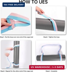 2 Packs Yoga Mat Strap for Carrying, Yoga Mat Carrier, Adjustable Yoga Mat Sling