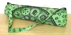 Green Handmade Yoga Bag Unisex Cross Body Shoulder Bag Yoga Mat Carrier Gym Bag