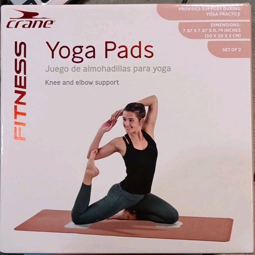 Yoga Pads Knee And Elbow Supports Crane, 2 Pads, Open Box New